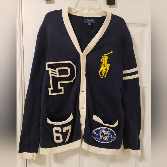 Polo Ralph Lauren Other - Polo unisex cardigan blue/white size 18/20 kids